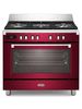Bassano 90cm Electric Multifunctional single cavity cooker with Gas hob Burgundy