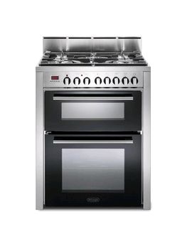 Delonghi Cookers Delonghi modern 70cm double cavity dual fuel range-style cooker
